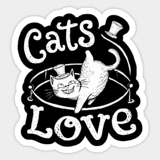 Retro Cat Lovers funny cat shirt for cat lovers Sticker